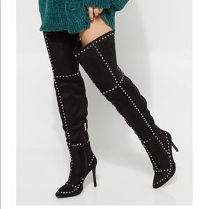 *NWT* Studded Thigh High Stiletto Boots